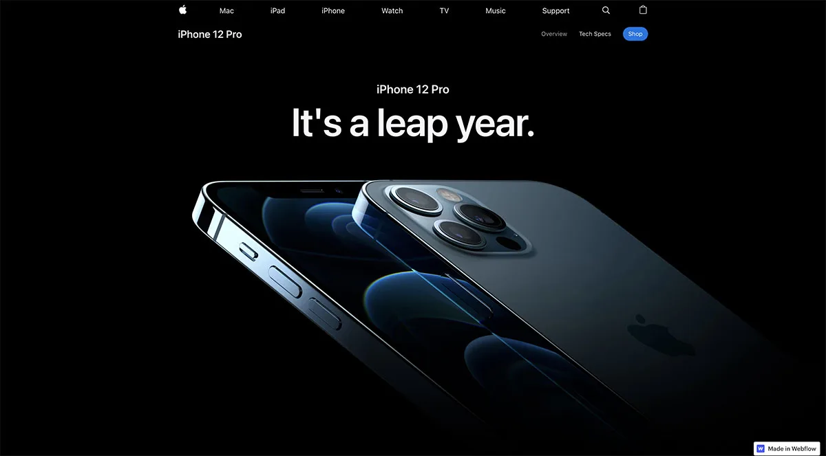 A recreation of the iPhone 12 Pro sales page