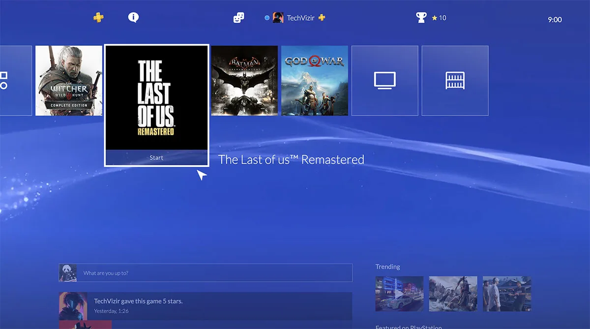 A recreation of the PlayStation 4 UI
