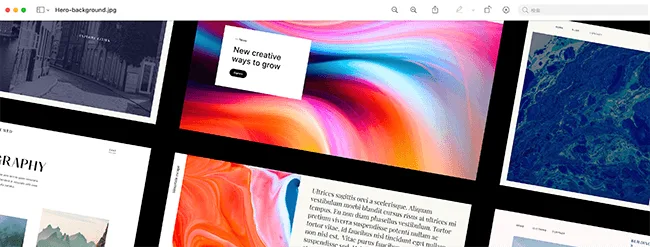 グリッド用に分割した画像をアップロードした状態
