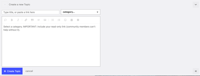 The question composition screen