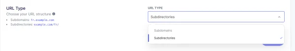 The subdirectory option now available in Weglot