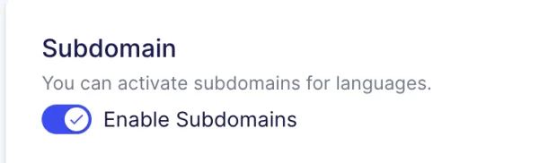 Disabling the subdomain in Weglot's Setup
