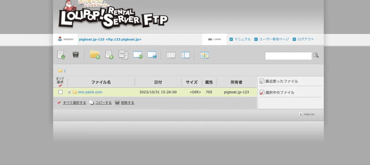 Uploading files via the host's web FTP