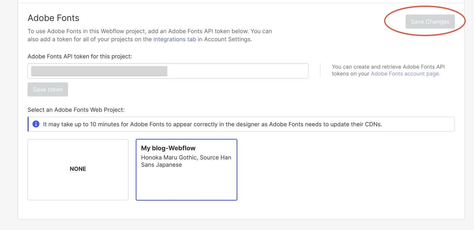Saving fonts in Webflow's font settings