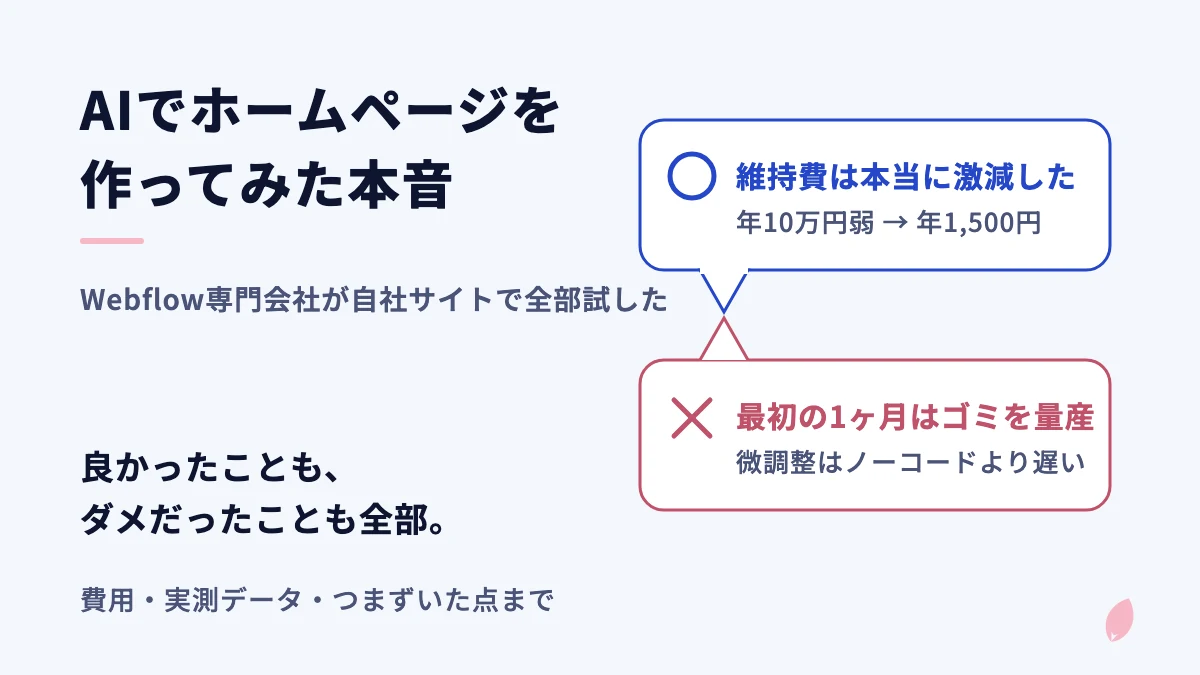 AIでホームページを作ってみた本音｜Webflow専門会社が全部試した結果