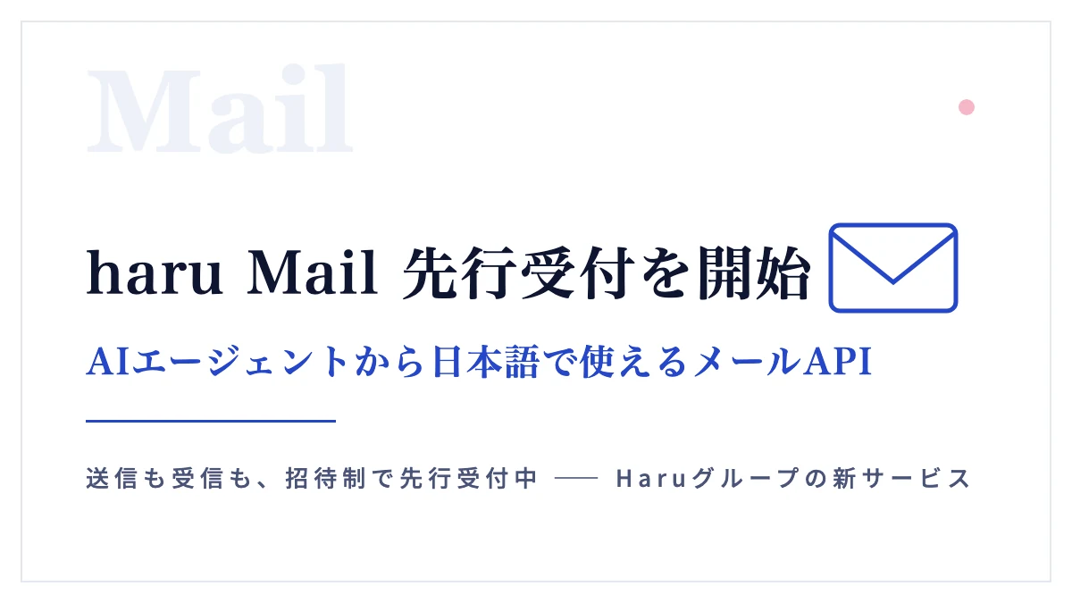 メール送受信サービス「HaruMail」先行受付を開始しました